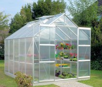 afbeelding Mars tuinkas 8300 geanodiseerd aluminium met polycarbonaat panelen