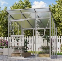 afbeelding Focus 4450 geanodiseerd alminium Combi glas in de zijkanten en polycarbonaat op het dak